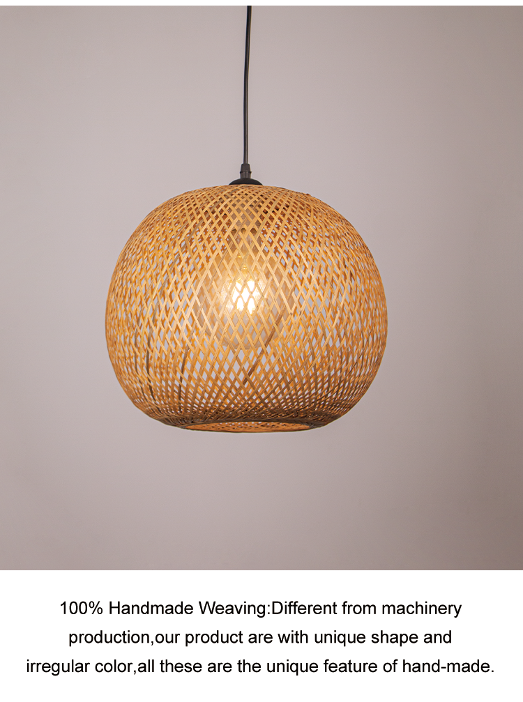 Handmade New Design Wooden Home Lighting Dimmable Led Rattan Pendant Light Chandeliers