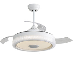 Indoor Smart 42 Inch APP Control Dimmable Retractable Led BLDC Ceiling Fan With RGB Light