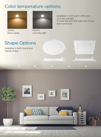 Round Pc Metal Ceiling Recessed Conceal Panel Lights Light 20w Dimmable Led Lamp Etl For Indoor Room