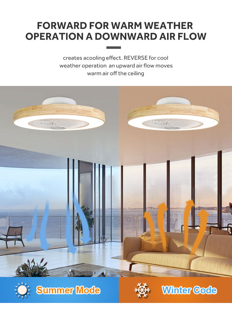 Intelligent App Control Tuya Wifi Wooden Modern Dc Smart Bldc Led Ceiling Fan With Light And Remote 