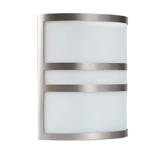 Motel 6 Hotel Pathway Light Wall Mounted 11" High Brushed Nickel LED Wall Sconce with Acrylic Shade