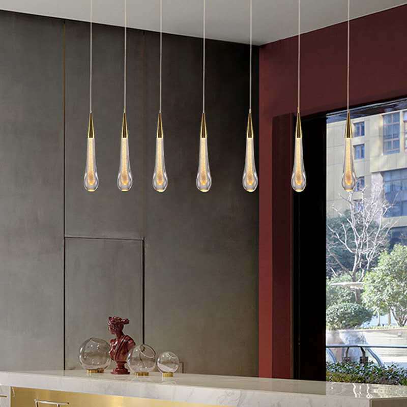 Modern Single Minimalist Villa Meteor Rain Drops Restaurant Bar Stair Chandelier Ceiling Luxury Light