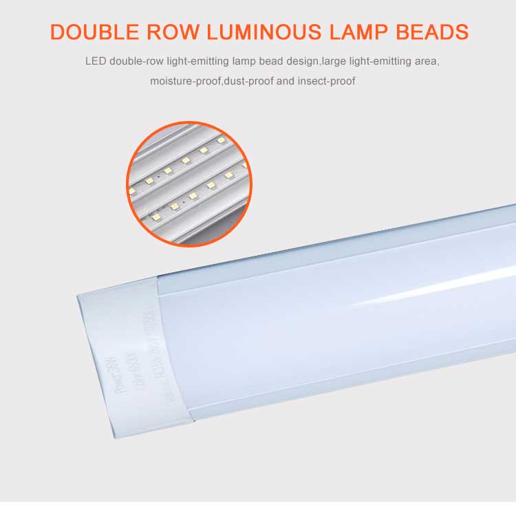 Modern Design 18w 20w 36w 48w Aluminum+PP Cover LED Linear Batten Lamp Purification Fixture LED Tube Lights 