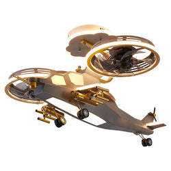 Decoration Cartoon Helicopter Remote Control 3 Color Dimmable App Control Modern Led Aircraft Ceiling Fan For Children Bedroom