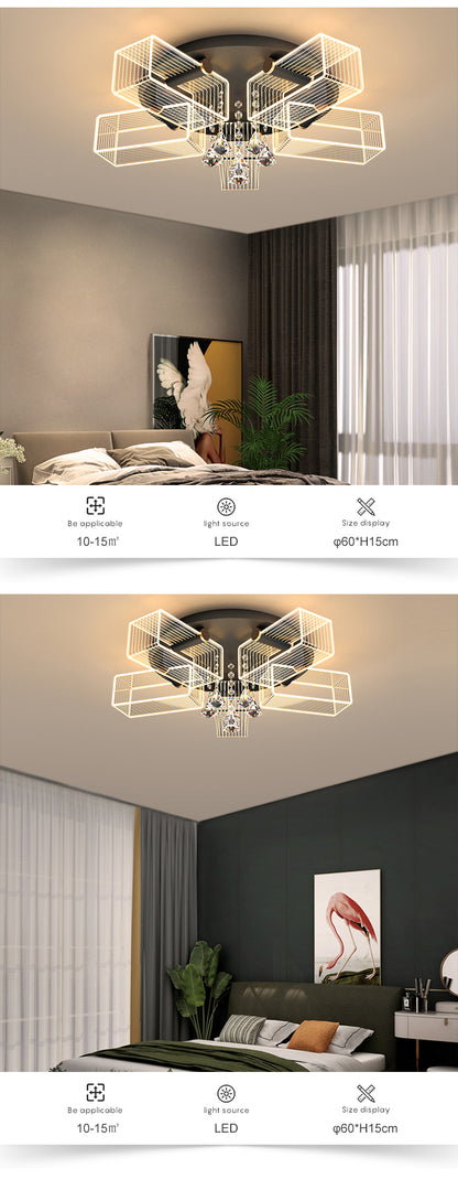 Popular Modern Surface Mounted Interior Garniture Luxury K9 Crystal Led Ceiling Lamp