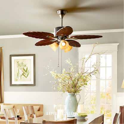 Luxury 48 inch AC Motor Classic Ceiling Fan with Pull Chain and Remote Control 5 Blades Ceiling Fan with light