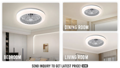 18 Inch Fan Light Indoor Small Tuya App Control Smart Modern Chandelier Led Ceiling Fan With Light And Remote