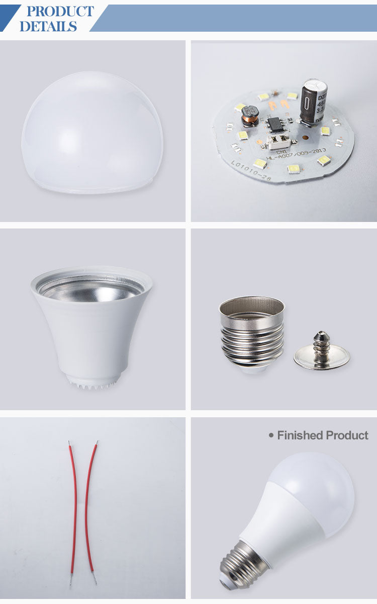 Free samples led bulb raw material 5W 7W 9W 12W 15W 18W 24W A60 skd/ckd led bulb lighting lamp