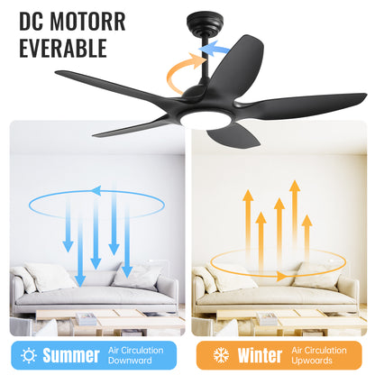 48 Inch 5 Blade Modern Decorative Chandelier Ceiling Fan Energy Saving Indoor Lighting LED Ceiling Fan