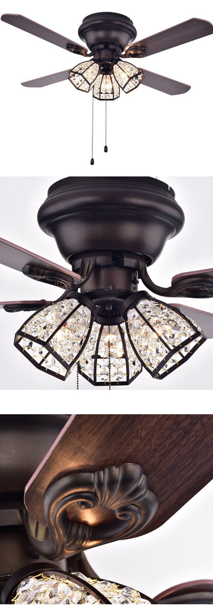 42 inch ceiling mounted fan light E26/E27 bulb reversible blade Pull Chain ceiling fan with light bulb