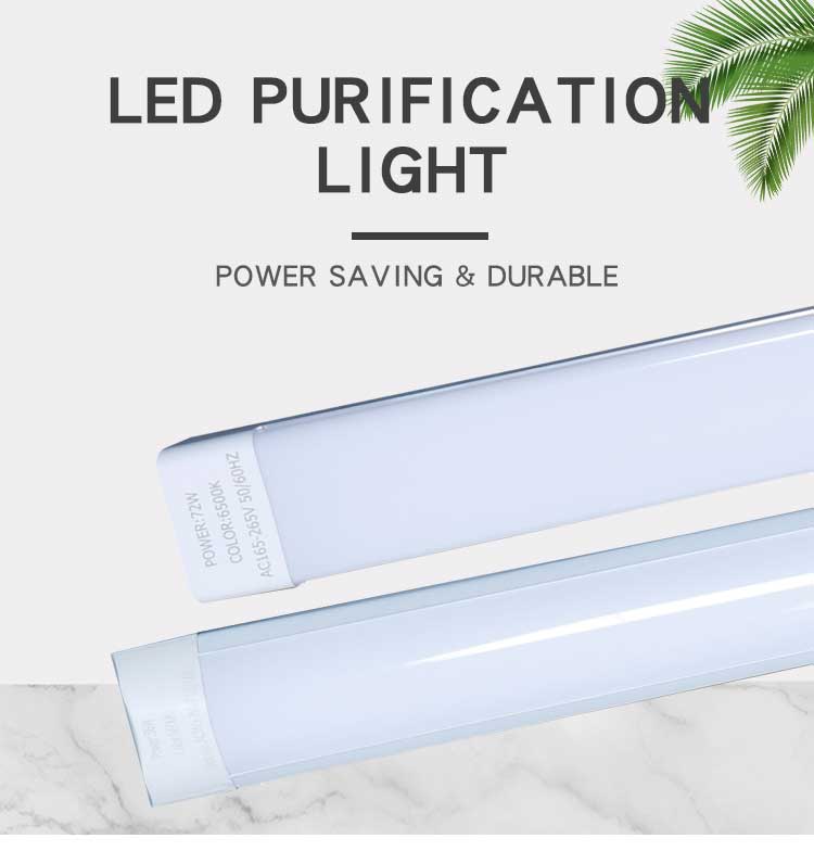 High Lumen LED Batten Lights 0.3m 0.6m 0.9m 1.2m PC+Aluminum Purification Fixture