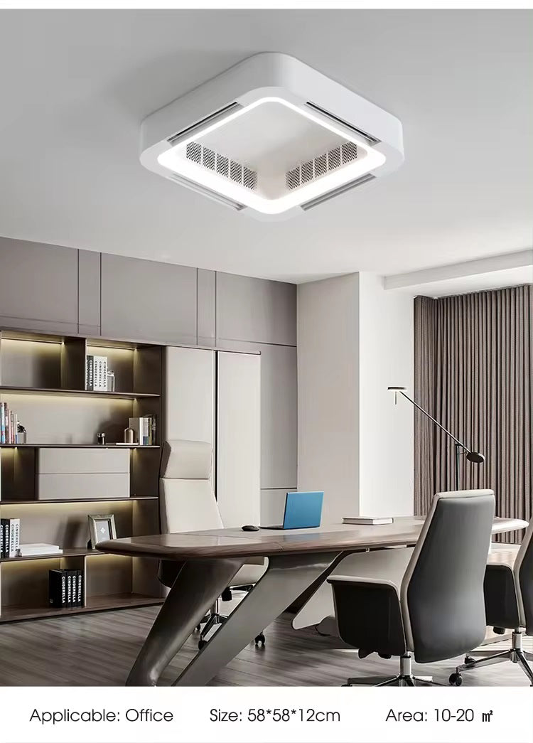 2024 hottest bladeless simple ceiling lamp Intelligent remote control APP control LED chandelier ceiling fan with light