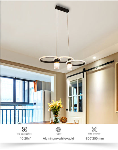 Ring Living Room Chandelier New Household Large Lamps Restaurant Modern Simple Pendant Lighting