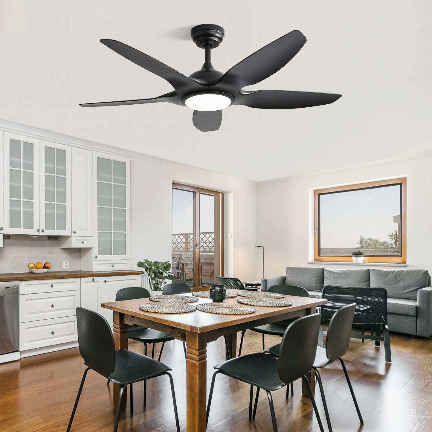 48 Inch 5 Blade Modern Decorative Chandelier Ceiling Fan Energy Saving Indoor Lighting LED Ceiling Fan