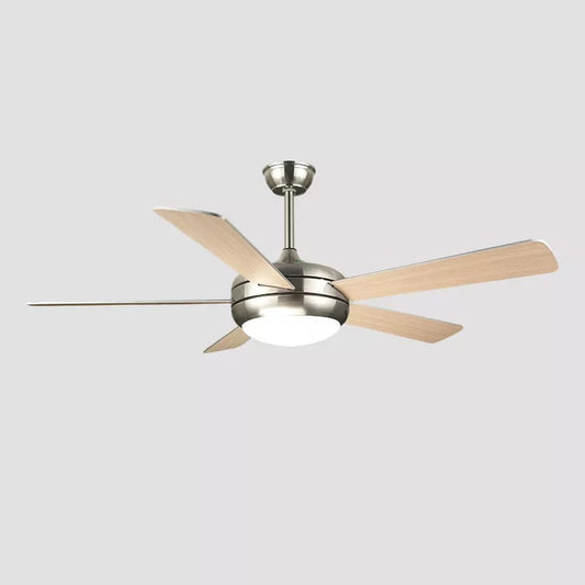 52 Inch Modern Design 5 Pieces Reversible Wood Blades And Single LED Light Kit Ceiling Fan With Remote Control