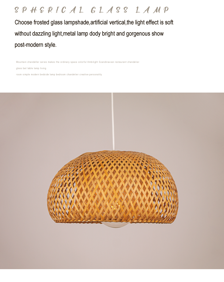 Natural Rattan Art Chandeliers Pendant Lights Nordic Market Price Bamboo Pendant Light 