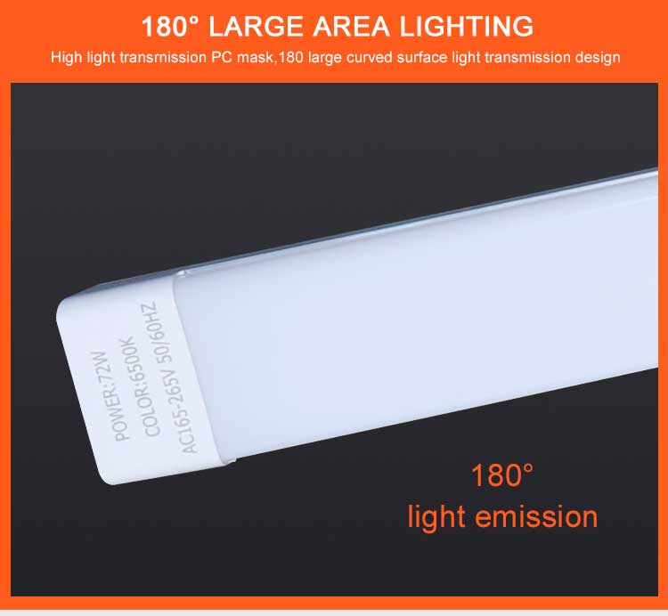 High Lumen LED Batten Lights 0.3m 0.6m 0.9m 1.2m PC+Aluminum Purification Fixture