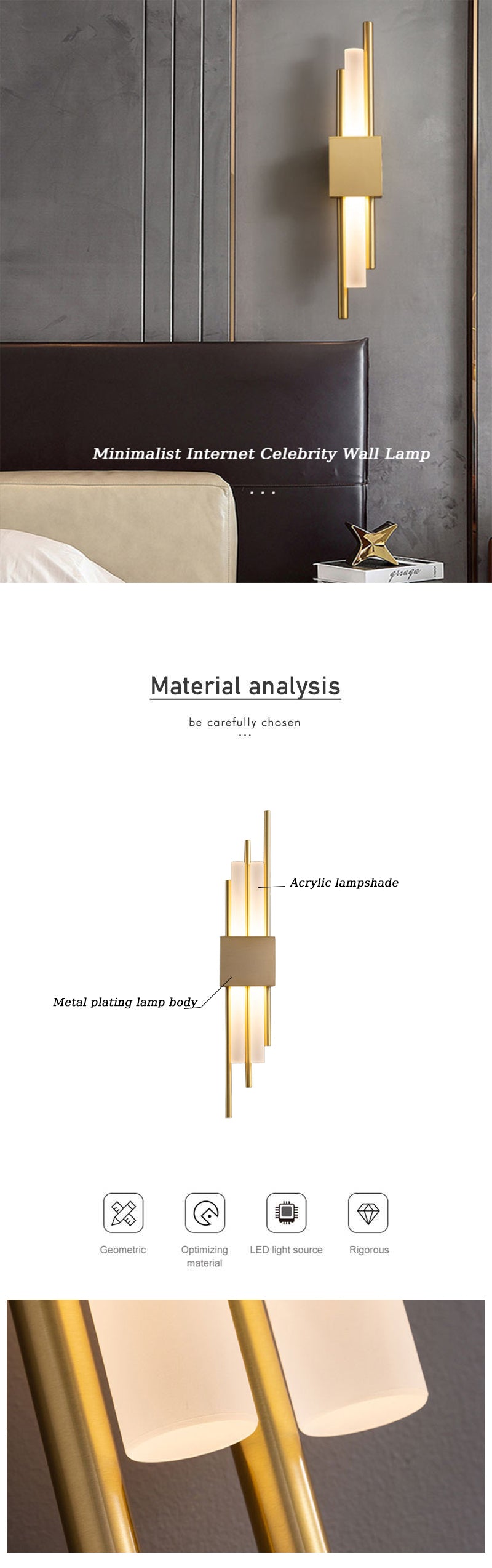 Modern Stylish Led Lighting Bedroom Hallway Wall Sconce Decoration Wall Light Bedroom Furniture Wall Lamp