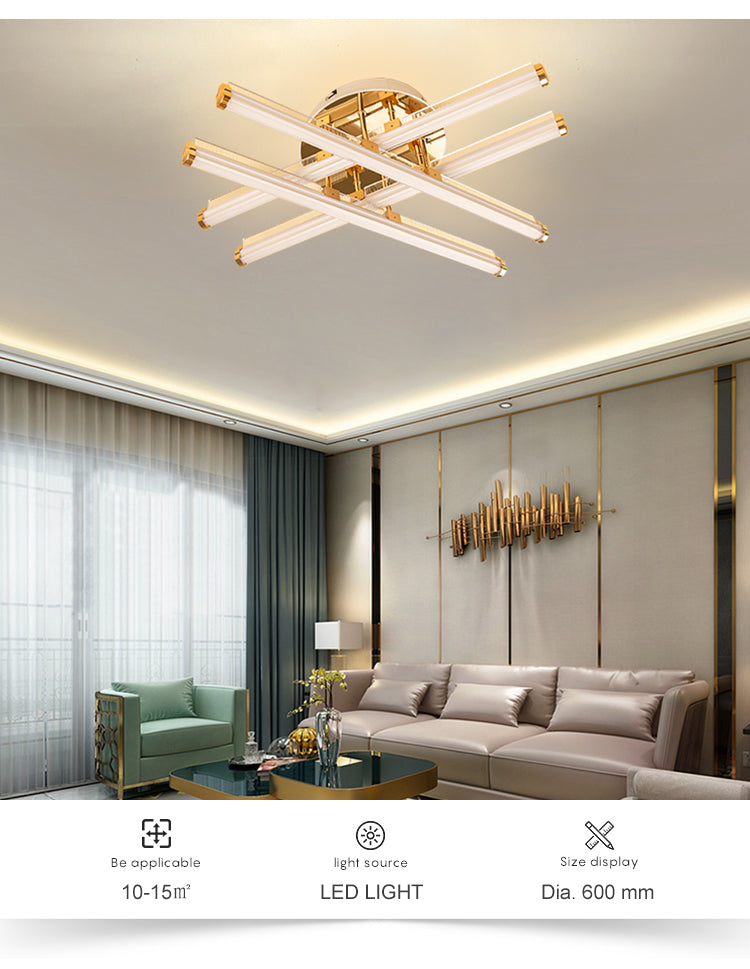 Acrylic Led Living Room Chandelier Nordic Post-Modern Long Strip Lamps Home Decoration Creative Bedroom Pendant Light