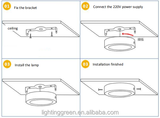 High Lumen Lighting Indoor Led Solid Ceiling Light for Living Room Black Round Led Surface Mounted Panel Light 