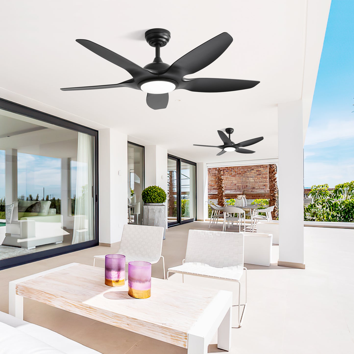 48 Inch 5 Blade Modern Decorative Chandelier Ceiling Fan Energy Saving Indoor Lighting LED Ceiling Fan