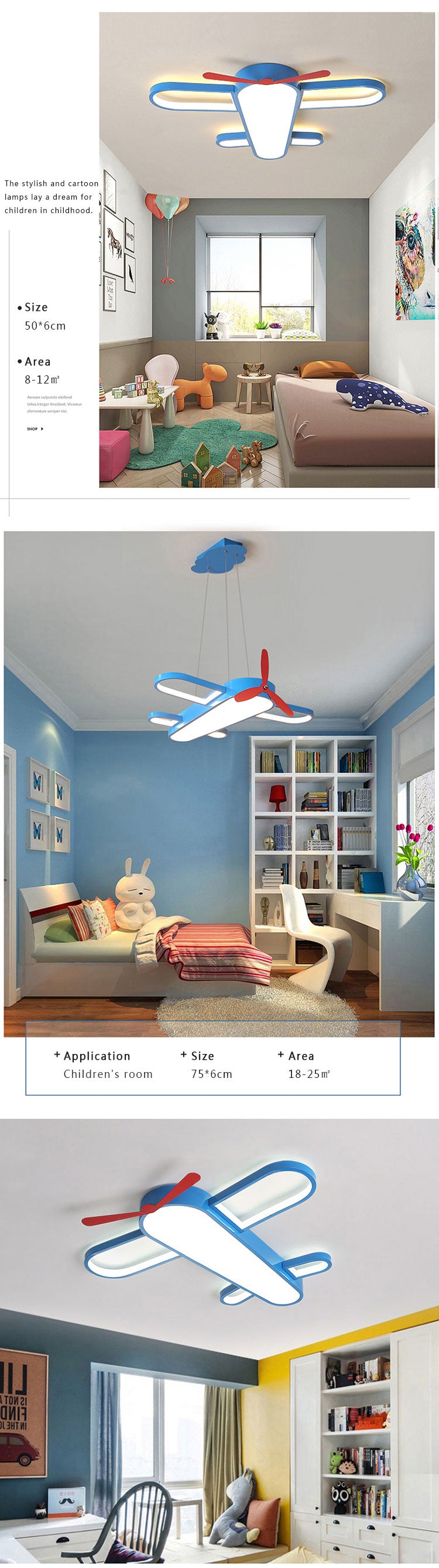 Hot selling airplane model LED ceiling lights decorative ceiling light Kids Room Ceiling lamp children Rooms lamps