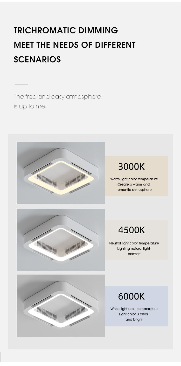 Интеллектуальный пульт дистанционного управления, управление через приложение, светодиодный безлопастный потолочный светильник, современный потолочный вентилятор с затемняющим потолочным светильником 