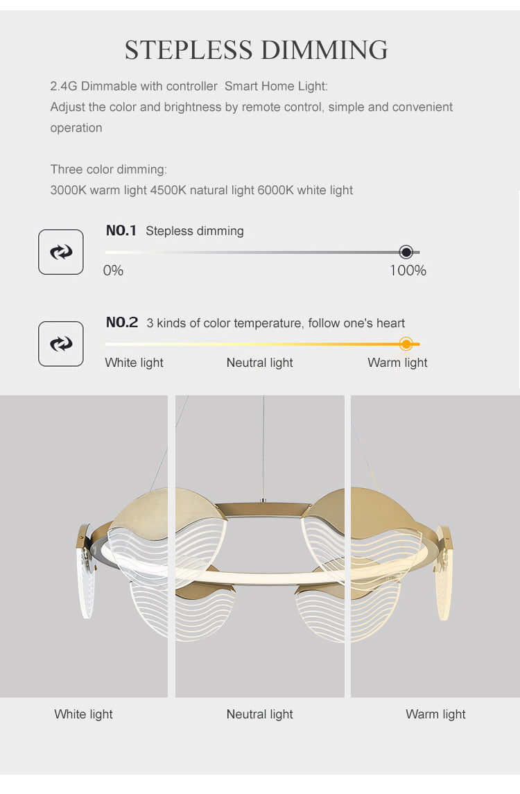 Modern Led Ring Chandelier Lamp Dimmable Hotel Chandelier Customized Lamps European Pendant Light