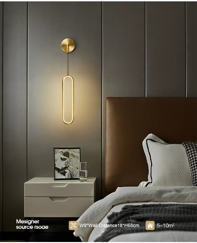 Modern Indoor Led Wall Light Bedroom Living Room Home Wall Sconce Hotel Decorative Copper Wall Lamps