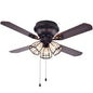 42 inch ceiling mounted fan light E26/E27 bulb reversible blade Pull Chain ceiling fan with light bulb