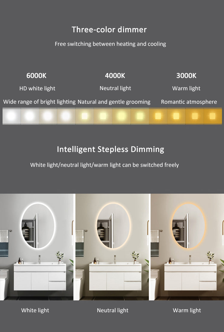 Modern Wall Mirror Hotel Bath Salon Lighted Vanity Led Mirror Wall Light With Clock