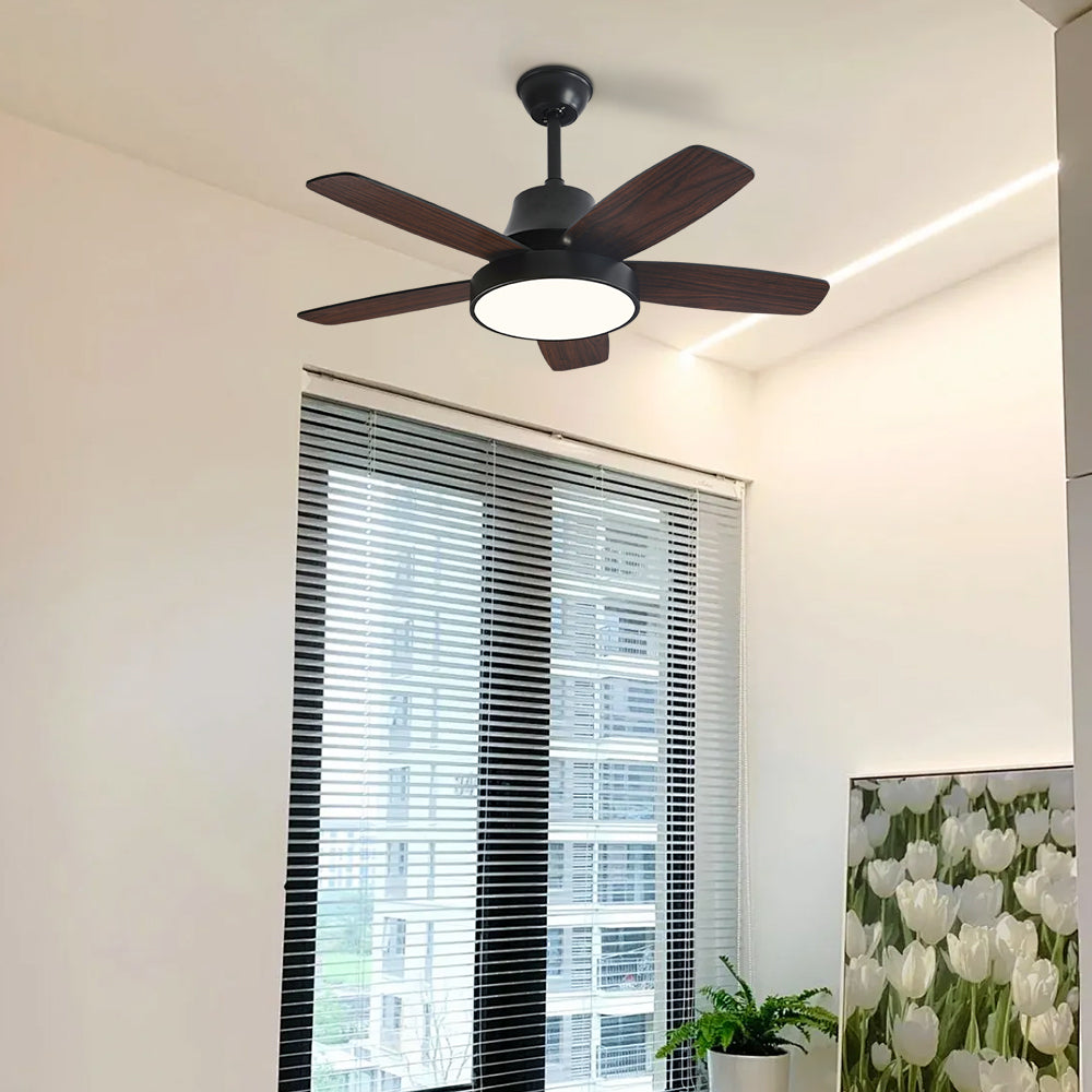 42 Inch 5 Plywood Blade High Quality Ceiling Fan Modern Smart Ceiling Fan With Light And Remote Control