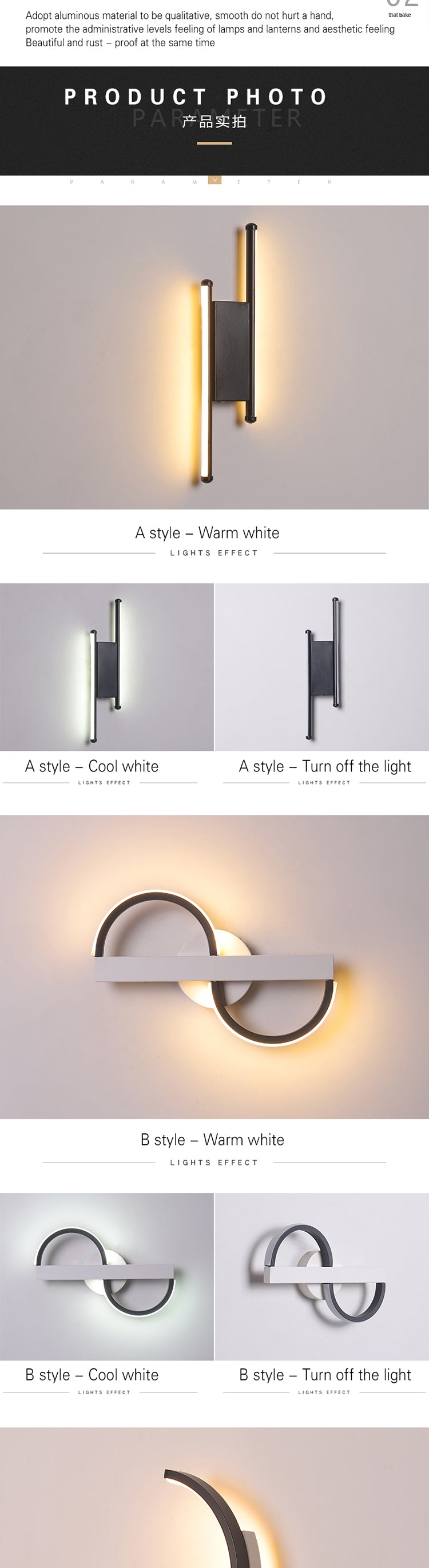 New design creative modern bedroom decoration corridor living room indoor led wall lamp