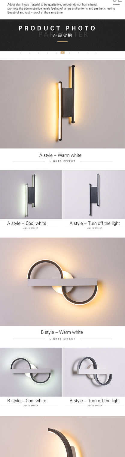 New design creative modern bedroom decoration corridor living room indoor led wall lamp