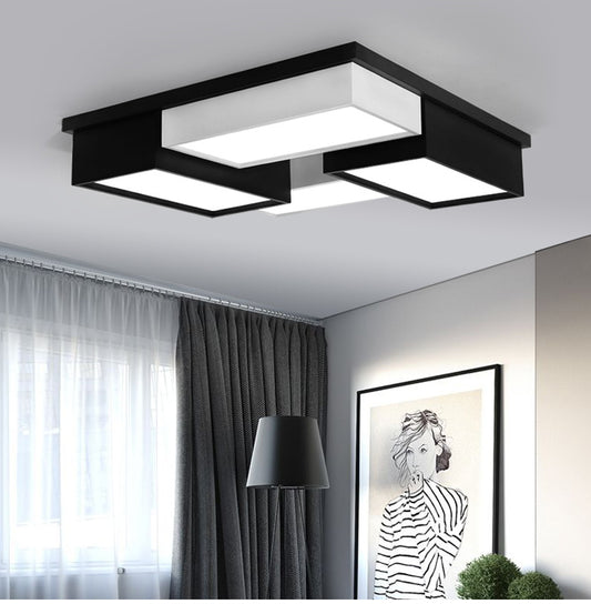 Nordic style simple design fixture iron modern square shape led ceiling light