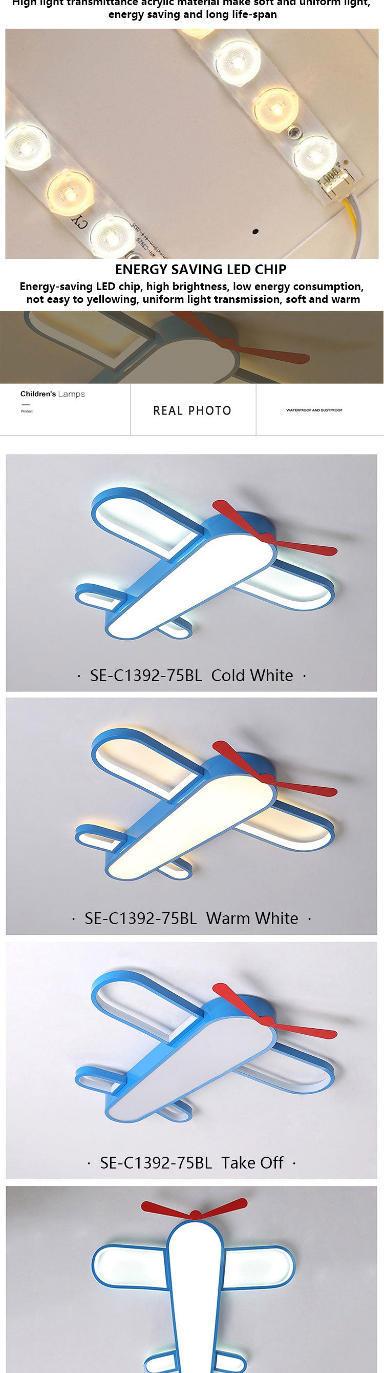 Hot selling airplane model LED ceiling lights decorative ceiling light Kids Room Ceiling lamp children Rooms lamps