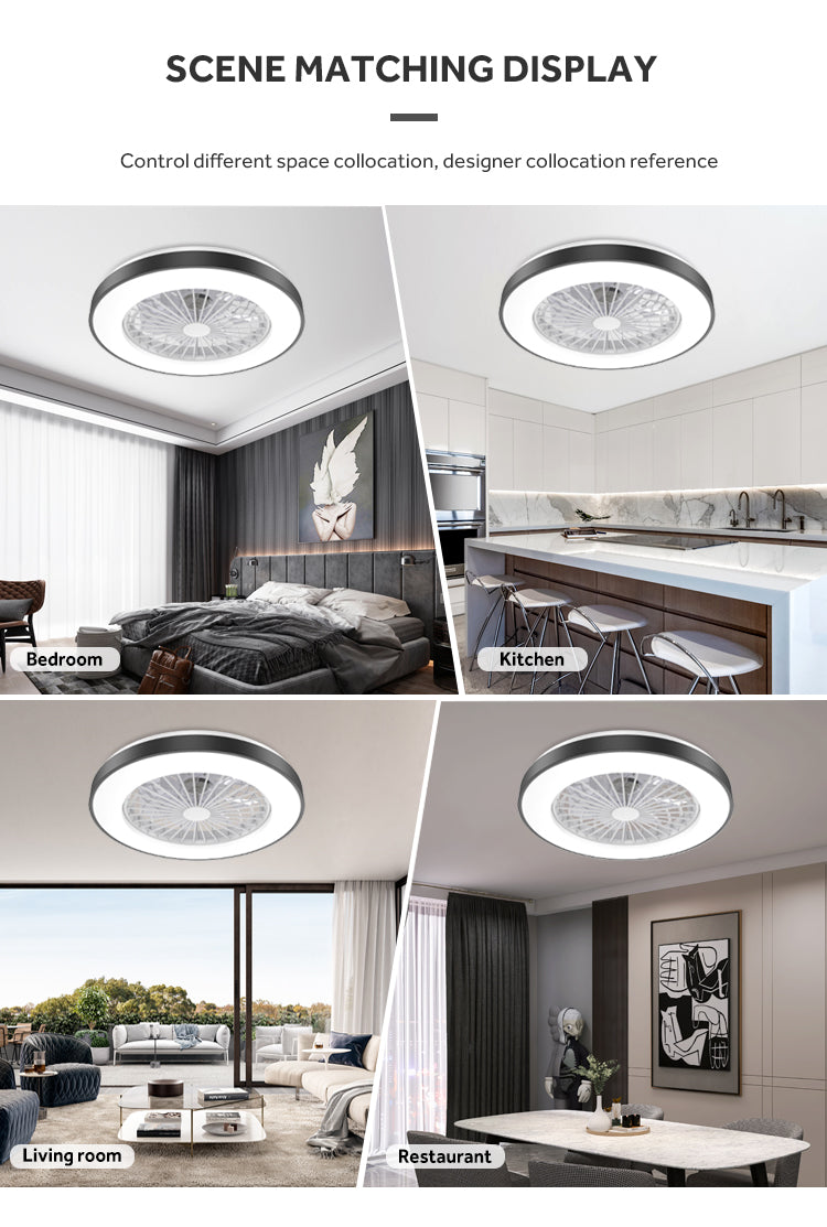 Low Noise Remote Control App Control Smart Modern Chandelier Led Socket Ceiling Fan With Light For Bedroom