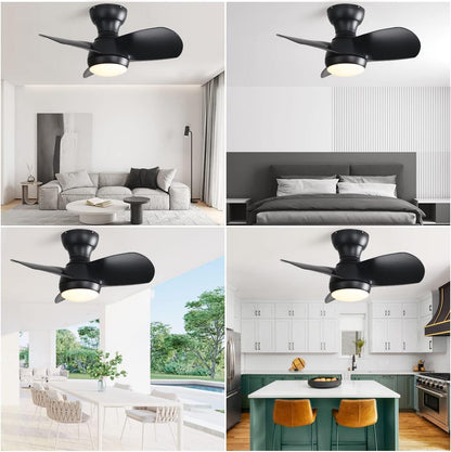 Modern Cartoon Ceiling Fan AC DC Ceiling Fan 22 Inch Small Ceiling Fan With LED Light 