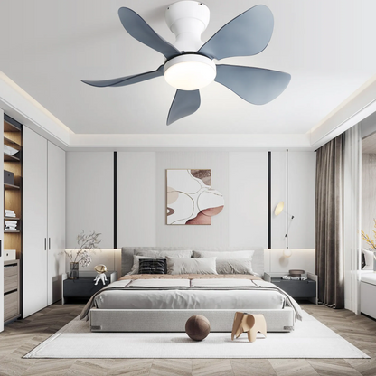 29 Inch Small Size Ceiling Fan Hot Sale DC Motor 5 ABS Blade Led Ceiling Fan With Light For Indoor