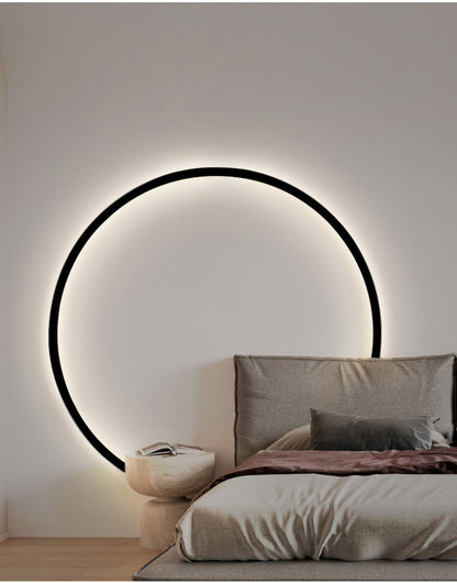 Indoor Designer Nordic Art Circle Decorative Staircase Corridor Bedroom Headbed Modern Led Wall Lamp