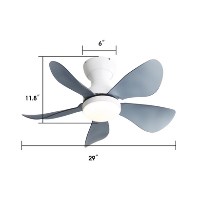 29 Inch Small Size Ceiling Fan Hot Sale DC Motor 5 ABS Blade Led Ceiling Fan With Light For Indoor