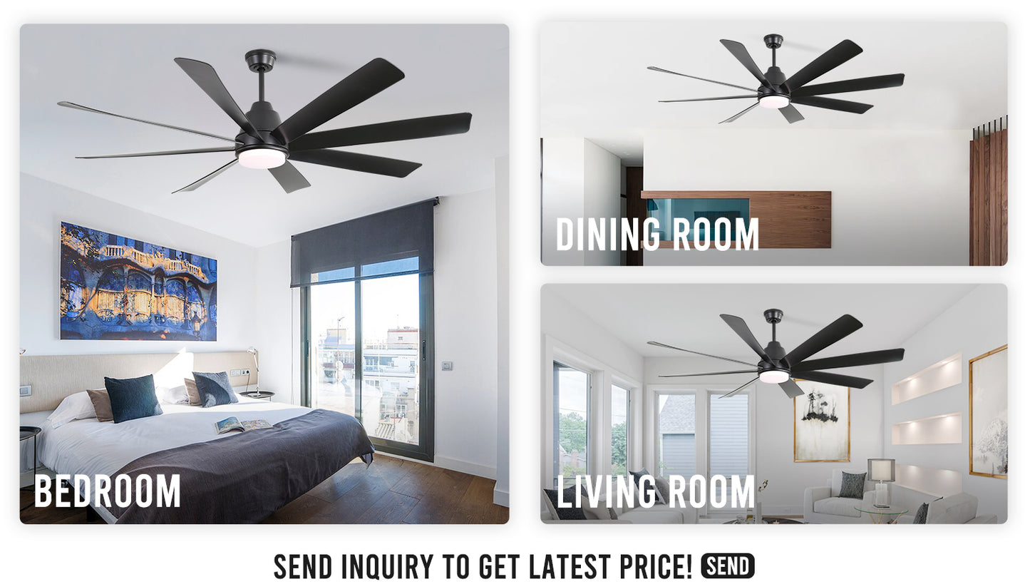 72 Inch Large Ceiling Fan With Bright Light Modern Simple Mute Workshop Ceiling Fan With LED Light 