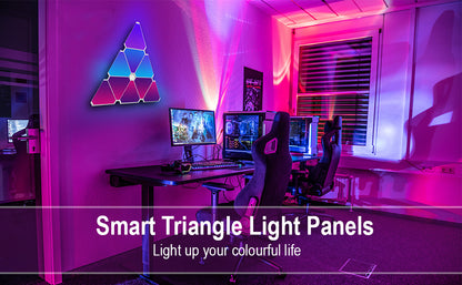 E-commerce Supplier Custom IR APP Sync Smart Home Decor Led Night Lamp Rgb Magic Color Gaming Wall Triangle Light Panels