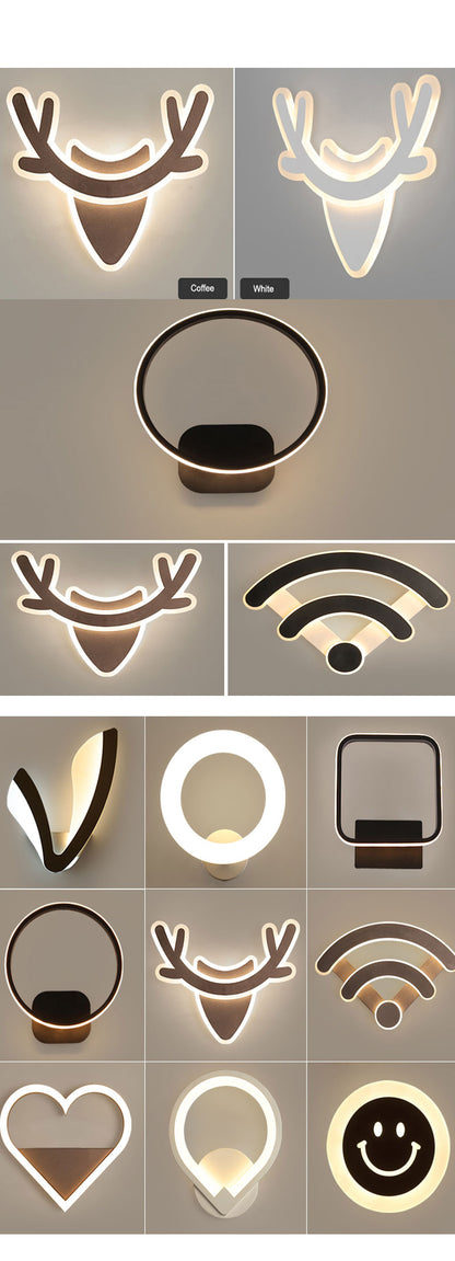 2025 New Modern Hotel home lucky deer shape natural light wall lights modern bedside light wall mounted