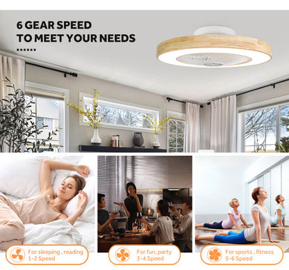 Intelligent App Control Tuya Wifi Wooden Modern Dc Smart Bldc Led Ceiling Fan With Light And Remote 