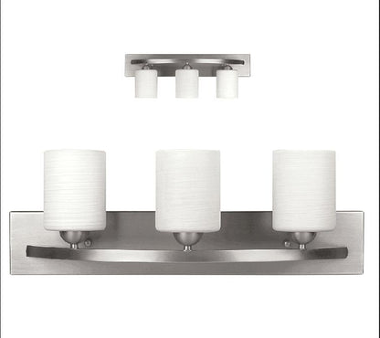 Hotel Home Bathroom Lamps Led Brushed nickel Seeded glass Vanity Craftmade Bolden 3 Light Vanity 