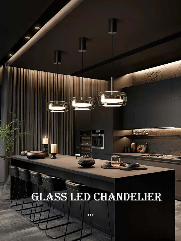 2024 Restaurant Pendant Light Modern Simple Bar Island Minimalist Table Dining Room Glass Chandelier