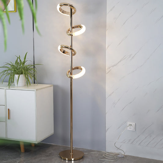 20w Ring Crystal Luxury Modern Floor Light Living Room Night Decoration Stand Standing Floor Lamps