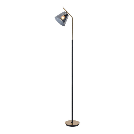 Modern style smoke gray glass lampshade bronze floor lamp stand lamp floor