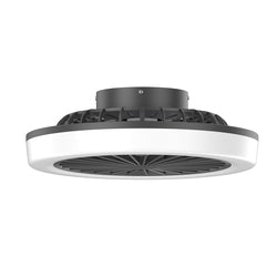 18 inch Low Profile Enclosed Reversible Smart Fandelier Modern Flush Mount Led Ceiling Fan with Light